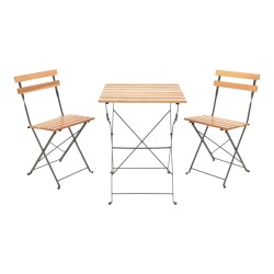 Τραπεζαρία Pometia  σετ 3τεμ ξύλο-μέταλλο