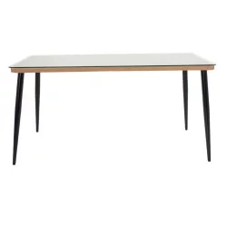 Τραπέζι Naoki  μέταλλο μαύρο-pe φυσικό-γυαλί 160x90x78εκ