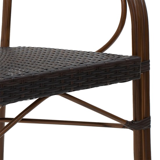 Πολυθρόνα Paula pakoworld μέταλλο-pe rattan καφέ Model: 140-000029