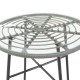 Τραπέζι Gaus pakoworld μέταλλο μαύρο-pe γκρι-γυαλί Φ70x74εκ Model: 140-000041