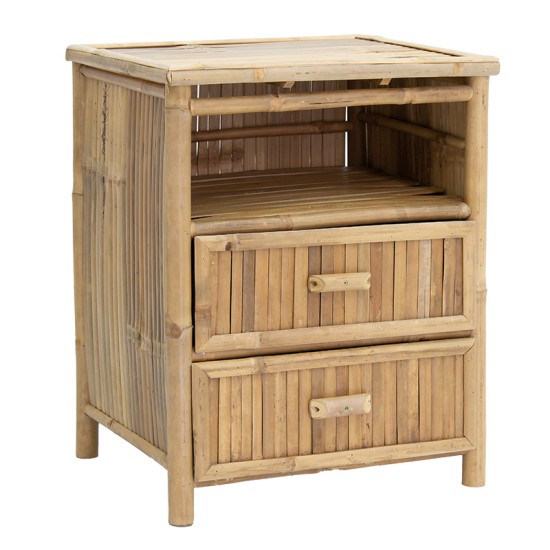 Κομοδίνο Ofra  bamboo φυσικό 56x46x69εκ Model: 141-000021