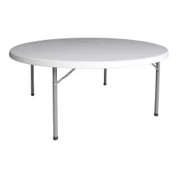 Τραπέζι βαλίτσα catering Comfort  πτυσσόμενο στρόγγυλο σε λευκή απόχρωση Φ180x74εκ
