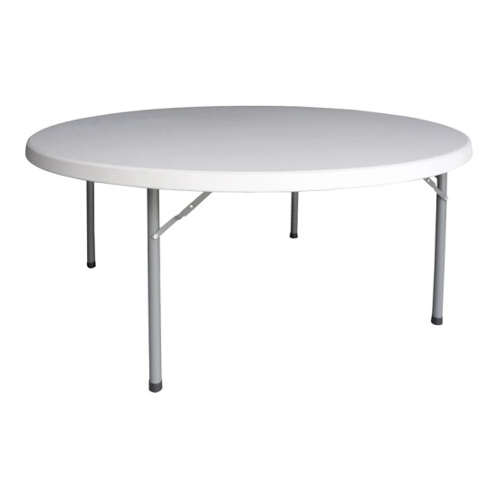 Τραπέζι βαλίτσα catering Comfort πτυσσόμενο στρόγγυλο σε λευκή απόχρωση Φ180x74εκ Τραπέζι βαλίτσα catering Comfort πτυσσόμενο στρόγγυλο σε λευκή απόχρωση Φ180x74εκ