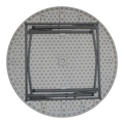 Τραπέζι catering Comfort  πτυσσόμενο στρόγγυλο σε λευκή απόχρωση Φ120x74εκ