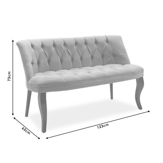 Καναπές Loreta  2θέσιος βελούδο γκρι-ανθρακί 123x65x73εκ Model: 146-000017