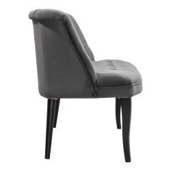 Πολυθρόνα Loreta  βελούδο ανθρακί με μαύρα πόδια 55x57x78εκ