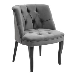 Πολυθρόνα Loreta  βελούδο ανθρακί με μαύρα πόδια 55x57x78εκ