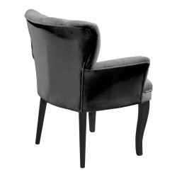 Πολυθρόνα Samara  βελούδο ανθρακί με μαύρα πόδια 54x71x79εκ