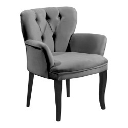 Πολυθρόνα Samara  βελούδο ανθρακί με μαύρα πόδια 54x71x79εκ