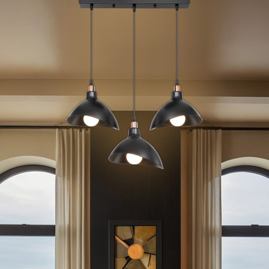 Φωτιστικό οροφής τρίφωτο Triha  pp σε μαύρη απόχρωση 60x22x90εκ