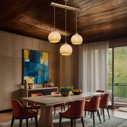 Φωτιστικό οροφής τρίφωτο PWL-0973 II  Ε27 χρυσό 50x18x85εκ