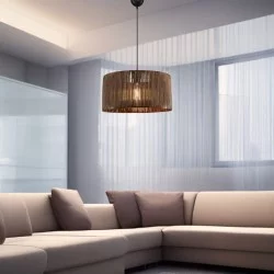 Φωτιστικό οροφής μονόφωτο Lambu  Ε27 σε καφέ απόχρωση Φ40x20εκ