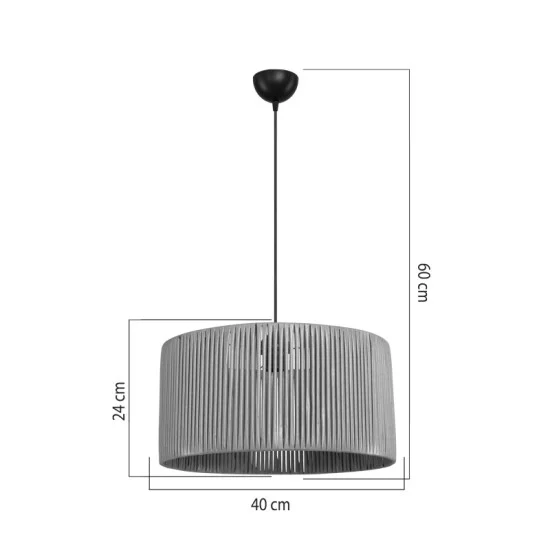 Φωτιστικό οροφής μονόφωτο Lambu  Ε27 σε φυσική απόχρωση Φ40x20εκ