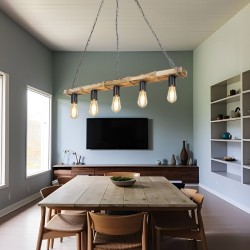 Φωτιστικό οροφής πεντάφωτο Lagoon  Ε27 σε καφέ απόχρωση 100x8.5x10.5εκ