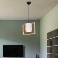 Φωτιστικό οροφής μονόφωτο Sereda  Ε27 σε καφέ-cream απόχρωση 28x14x27εκ