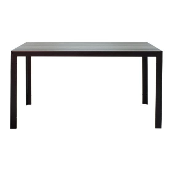 Τραπέζι Nares αλουμίνιο μαύρο-plywood ανθρακί 140x80x72.5εκ Τραπέζι Nares αλουμίνιο μαύρο-plywood ανθρακί 140x80x72.5εκ