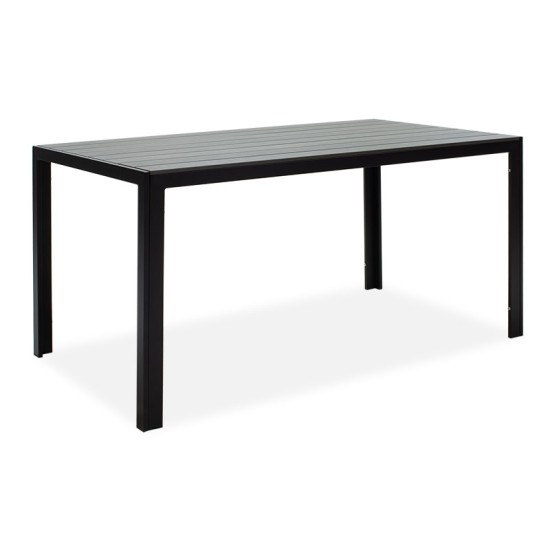 Τραπέζι Nares αλουμίνιο μαύρο-plywood ανθρακί 140x80x72.5εκ Τραπέζι Nares αλουμίνιο μαύρο-plywood ανθρακί 140x80x72.5εκ