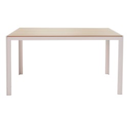 Τραπέζι Nares  αλουμίνιο λευκό-plywood φυσικό 140x80x72.5εκ Model: 152-000004