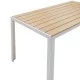 Τραπέζι Nares αλουμίνιο λευκό-plywood φυσικό 140x80x72.5εκ Τραπέζι Nares αλουμίνιο λευκό-plywood φυσικό 140x80x72.5εκ