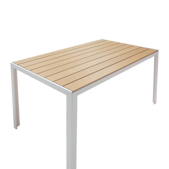 Τραπεζαρία Zacreta-Nares σετ 5τεμ λευκό-φυσικό 140x80x72.5εκ Τραπεζαρία Zacreta-Nares σετ 5τεμ λευκό-φυσικό 140x80x72.5εκ