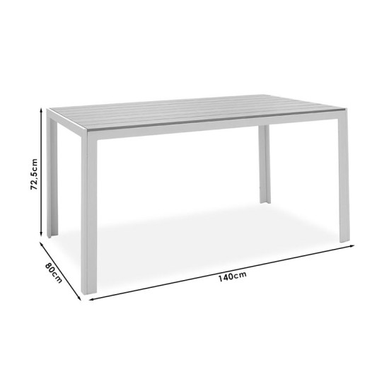 Τραπεζαρία Zacreta-Nares σετ 5τεμ λευκό-φυσικό 140x80x72.5εκ Τραπεζαρία Zacreta-Nares σετ 5τεμ λευκό-φυσικό 140x80x72.5εκ