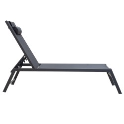 Ξαπλώστρα Kiara  αλουμίνιο-textilene ανθρακί στοιβαζόμενη