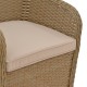 Πολυθρόνα κήπου Hadrian  rattan καφέ- textilene μπεζ 57x70x85εκ Model: 152-000053