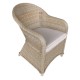 Πολυθρόνα κήπου Hadrian pakoworld rattan καφέ- textilene μπεζ 70x57x85εκ Model: 152-000053