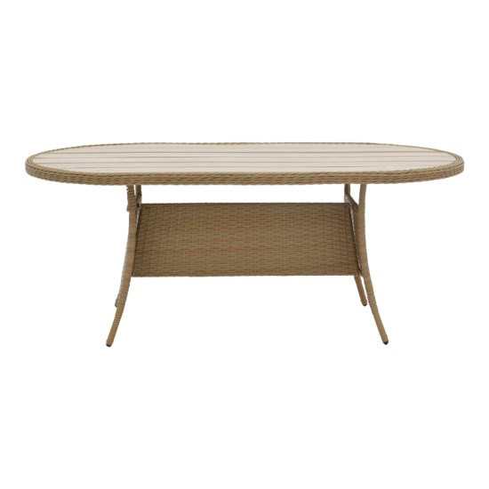 Τραπέζι Keir  rattan-αλουμίνιο καφέ 180x90x72εκ Model: 152-000054