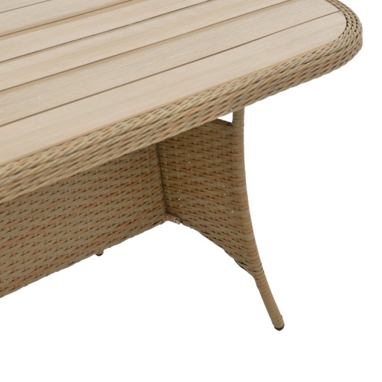 Τραπέζι Keir pakoworld rattan-αλουμίνιο καφέ 180x90x72εκ Model: 152-000054