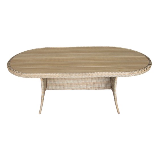 Τραπέζι Keir pakoworld rattan-αλουμίνιο καφέ 180x90x72εκ Model: 152-000054