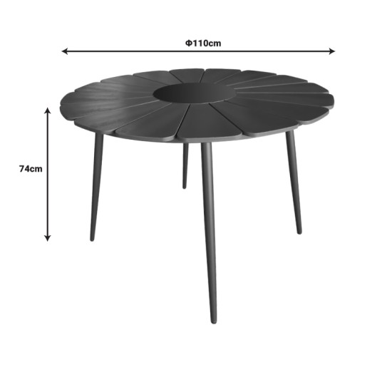 Τραπέζι Pinap μαύρο αλουμίνιο και plywood σε μαύρη απόχρωση Φ110x74εκ Τραπέζι Pinap μαύρο αλουμίνιο και plywood σε μαύρη απόχρωση Φ110x74εκ