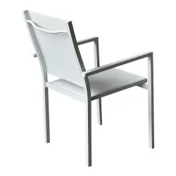 Πολυθρόνα Zacreta  αλουμίνιο-textilene σε λευκή απόχρωση 56x61x87.5εκ