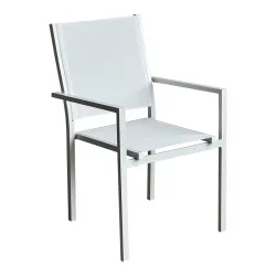 Πολυθρόνα Zacreta  αλουμίνιο-textilene σε λευκή απόχρωση 56x61x87.5εκ