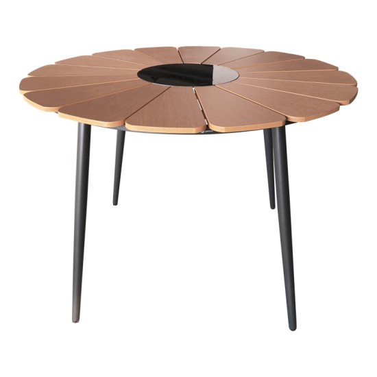 Τραπεζαρία Pinap-Dashiell σετ 5τεμ μαύρο αλουμίνιο και plywood σε φυσική απόχρωση Φ110x74εκ Τραπεζαρία Pinap-Dashiell σετ 5τεμ μαύρο αλουμίνιο και plywood σε φυσική απόχρωση Φ110x74εκ