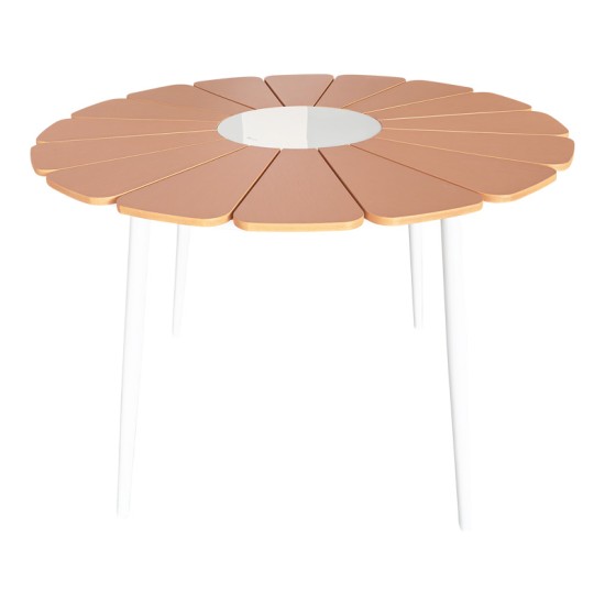 Τραπεζαρία Pinap-Dashiell σετ 5τεμ λευκό αλουμίνιο και plywood σε φυσική απόχρωση Φ110x74εκ Τραπεζαρία Pinap-Dashiell σετ 5τεμ λευκό αλουμίνιο και plywood σε φυσική απόχρωση Φ110x74εκ
