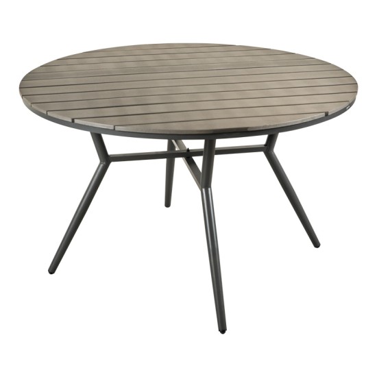 Τραπεζαρία Appa-Moly σετ 5τεμ αλουμίνιο και plywood σε ανθρακί απόχρωση Φ120x74εκ Τραπεζαρία Appa-Moly σετ 5τεμ αλουμίνιο και plywood σε ανθρακί απόχρωση Φ120x74εκ