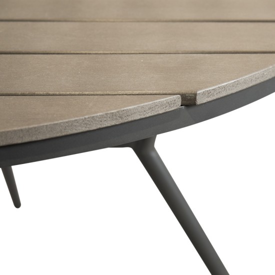 Τραπεζαρία Appa-Moly σετ 5τεμ αλουμίνιο και plywood σε ανθρακί απόχρωση Φ120x74εκ Τραπεζαρία Appa-Moly σετ 5τεμ αλουμίνιο και plywood σε ανθρακί απόχρωση Φ120x74εκ
