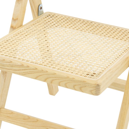 Καρέκλα Yoko  πτυσσόμενη μπεζ pvc rattan-φυσικό πόδι Model: 167-000014