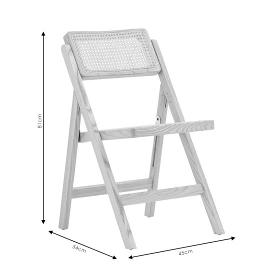 Καρέκλα Yoko  πτυσσόμενη μπεζ pvc rattan-φυσικό πόδι Model: 167-000014