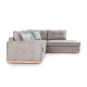 Γωνιακός καναπές αριστερή γωνία Boston  ύφασμα elephant-ciel 280x225x90εκ