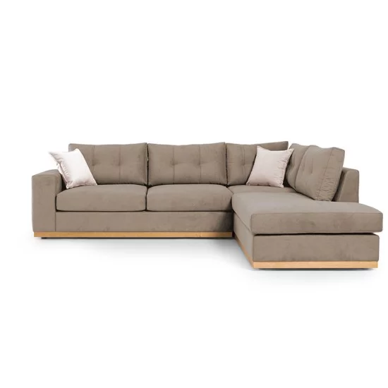 Γωνιακός καναπές αριστερή γωνία Boston  ύφασμα mocha-cream 280x225x90εκ