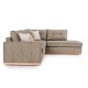Γωνιακός καναπές αριστερή γωνία Boston  ύφασμα mocha-cream 280x225x90εκ