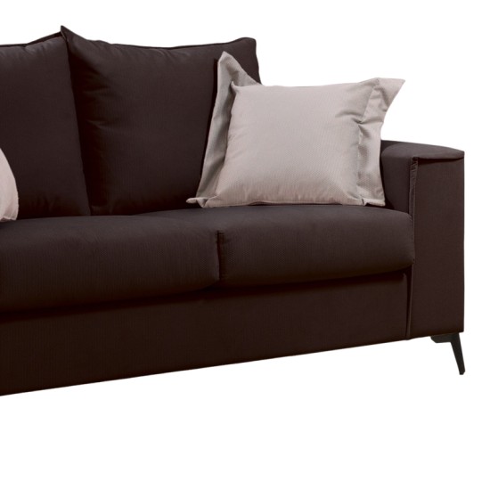 Καναπές Verona  2θέσιος ανθρακί ύφασμα με μαξιλάρια σε μπεζ απόχρωση 173x93x100εκ