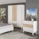Ντουλάπα Awell τρίφυλλη sonoma-λευκό 153.5x54.5x216εκ Ντουλάπα Awell τρίφυλλη sonoma-λευκό 153.5x54.5x216εκ