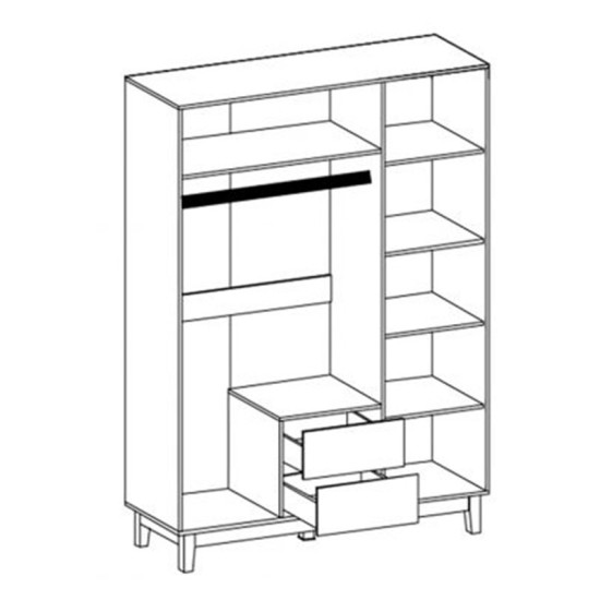 Ντουλάπα Awell  τρίφυλλη sonoma-λευκό 153.5x54.5x216εκ