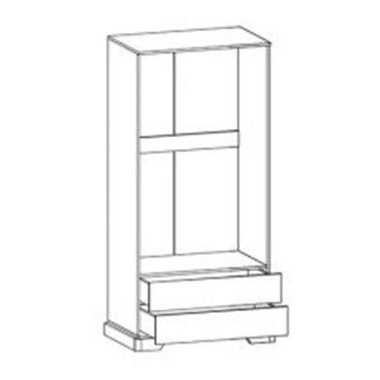 Ντουλάπα Jaden  δίφυλλη golden oak-λευκό antique 101x62x197,5εκ