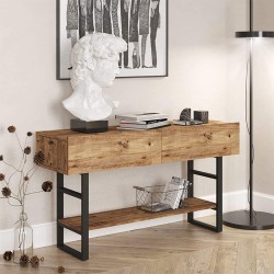 Κονσόλα Vien  oak-μαύρο 139x43x75,5εκ