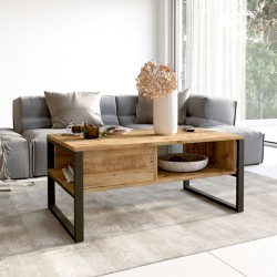 Τραπέζι σαλονιού Honora  oak-μαύρο 100x60x44,5εκ