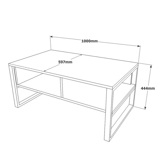 Τραπέζι σαλονιού Honora  oak-μαύρο 100x60x44,5εκ Model: 176-000009